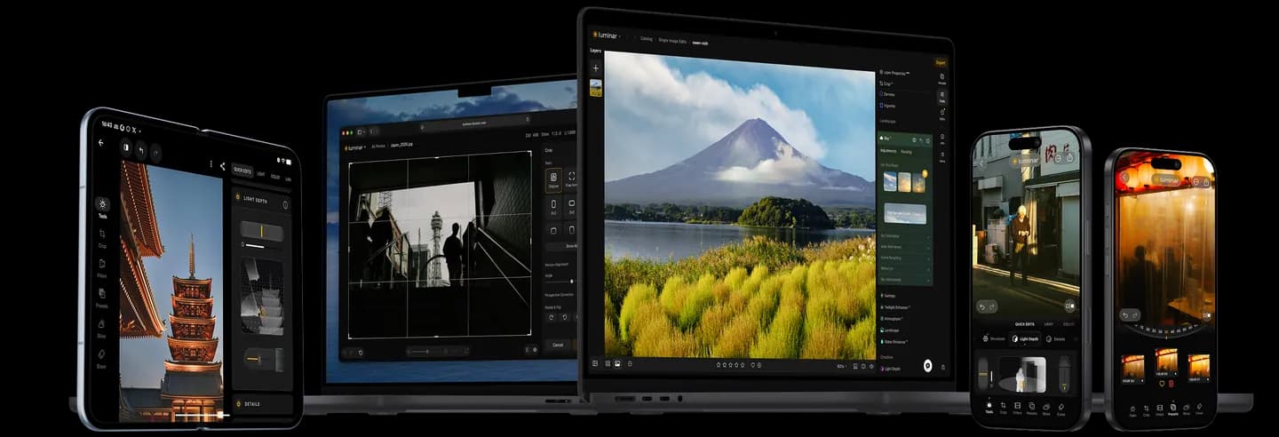 Luminar на планшете, ноутбуках и смартфонах